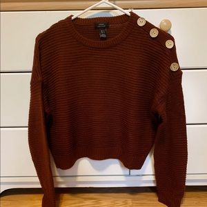 Maroon/Rust Colored Sweater With Button Details